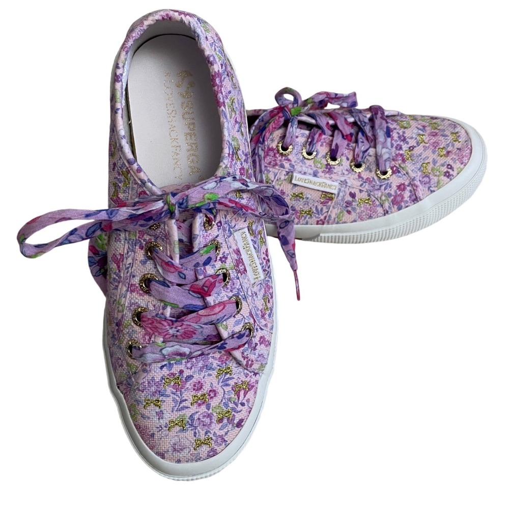 Superga x LoveShackFancy Floral Sneakers Womens 6.5 Purple